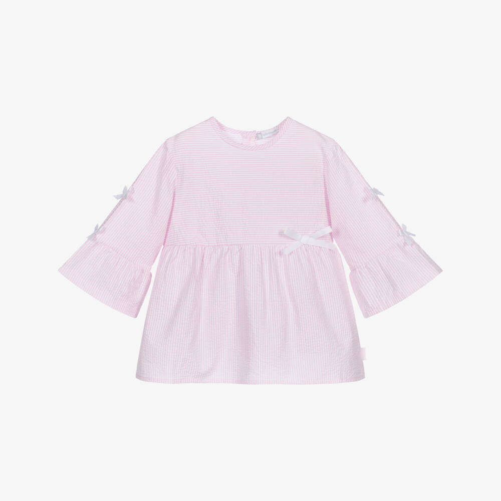 Tutto Piccolo-توب قطن مقلم لون زهري وأبيض للبنات | Childrensalon Outlet