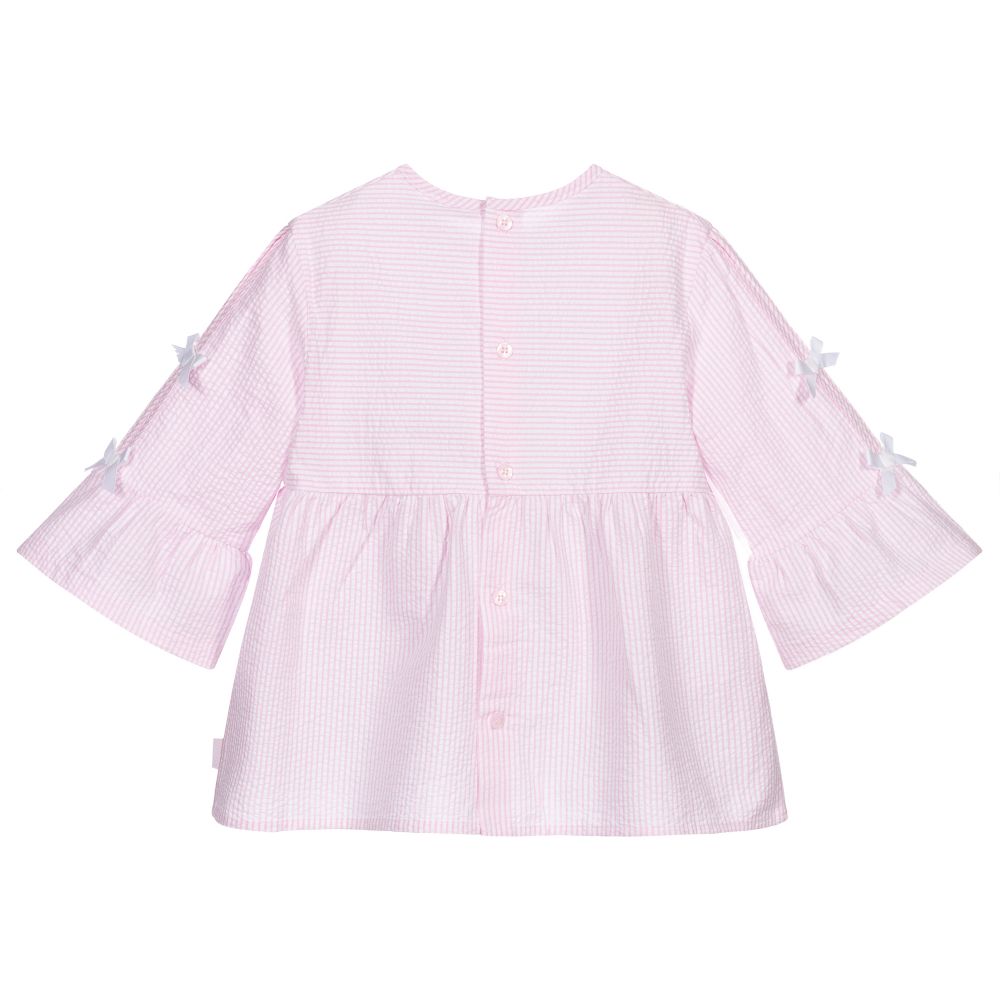 Tutto Piccolo-توب قطن مقلم لون زهري وأبيض للبنات | Childrensalon Outlet