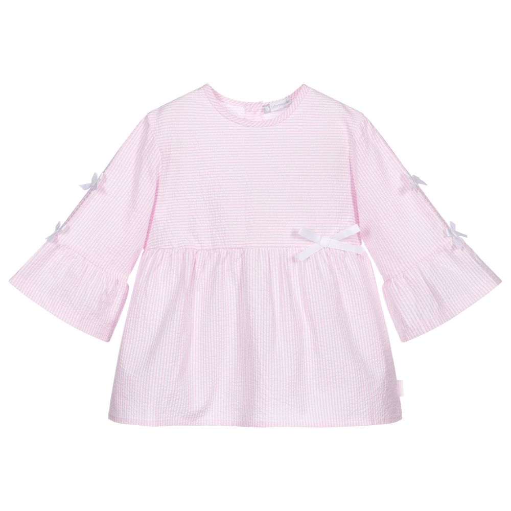 Tutto Piccolo - Pink Seersucker Cotton Top | Childrensalon