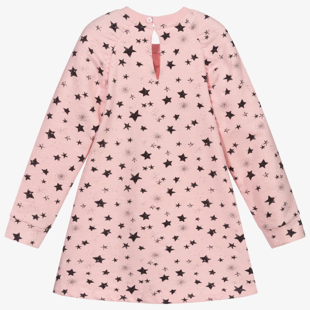 Tutto Piccolo-طقم فستان قطن جيرسي لون زهري وأسود | Childrensalon Outlet