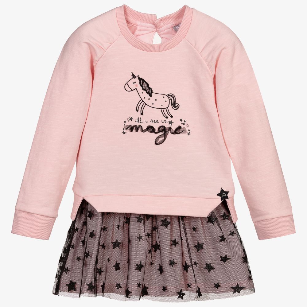 Tutto Piccolo - Rosafarbenes Rock-Set mit Einhorn-Print | Childrensalon