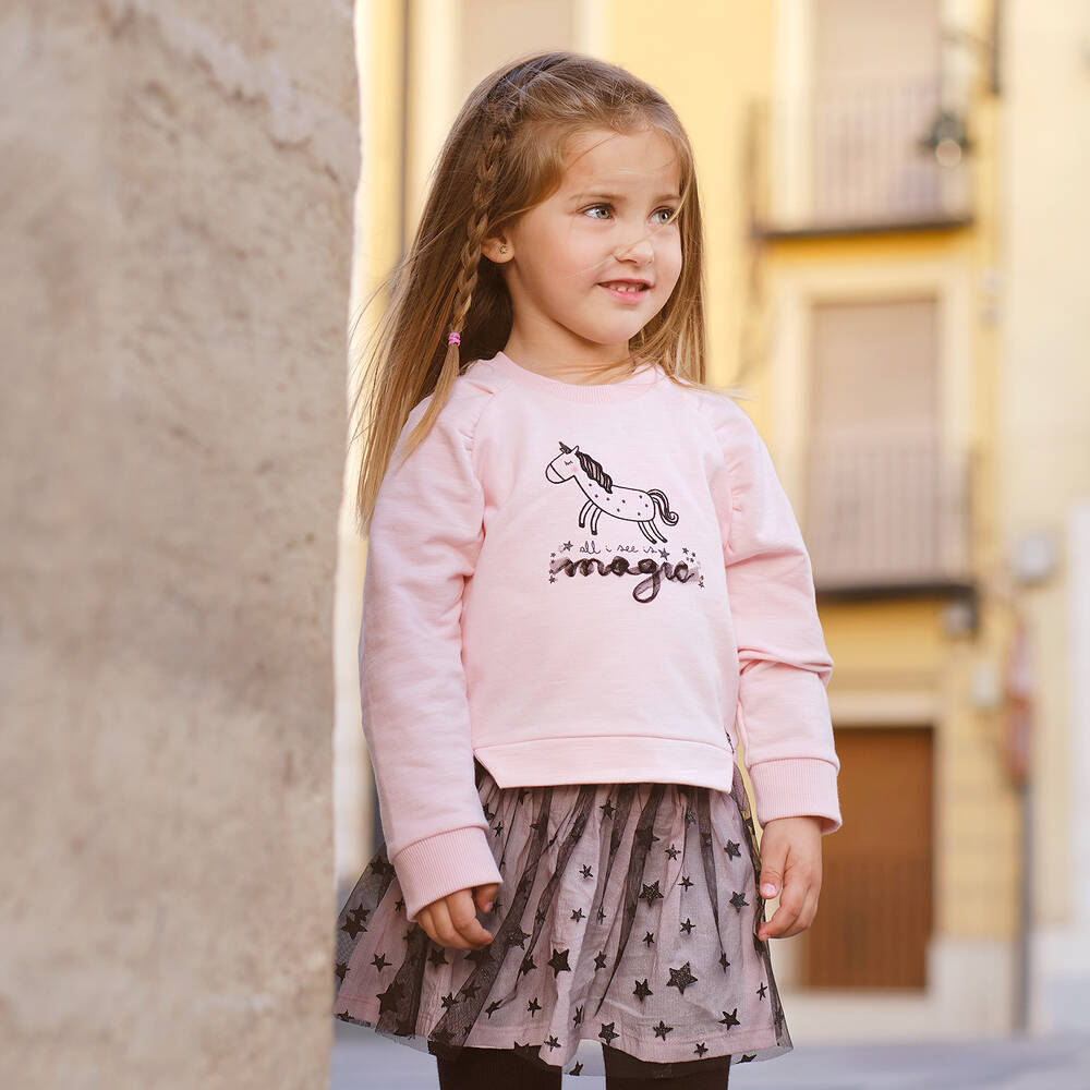 Tutto Piccolo-Pink Unicorn Skirt Set | Childrensalon Outlet