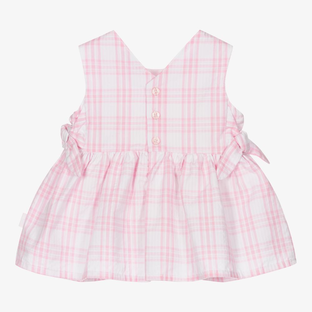 Tutto Piccolo-فستان قطن لون زهري وأبيض | Childrensalon Outlet