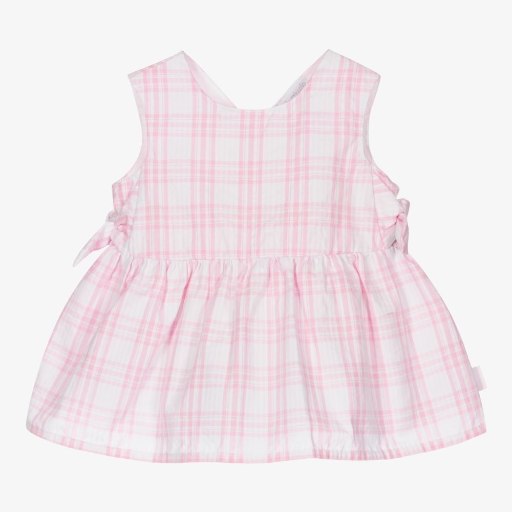 Tutto Piccolo-Pink & White Cotton Dress | Childrensalon Outlet