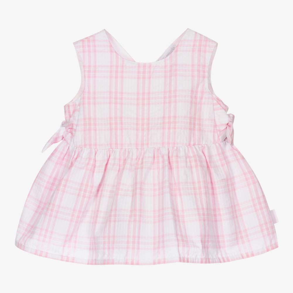 Tutto Piccolo - Robe rose et blanche en coton | Childrensalon