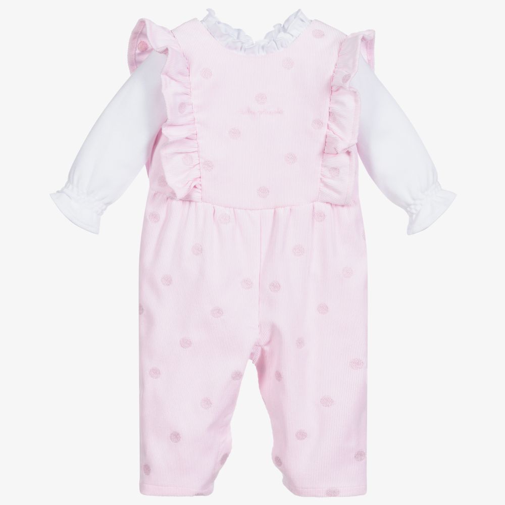 Tutto Piccolo - Ensemble salopette rose et blanc | Childrensalon