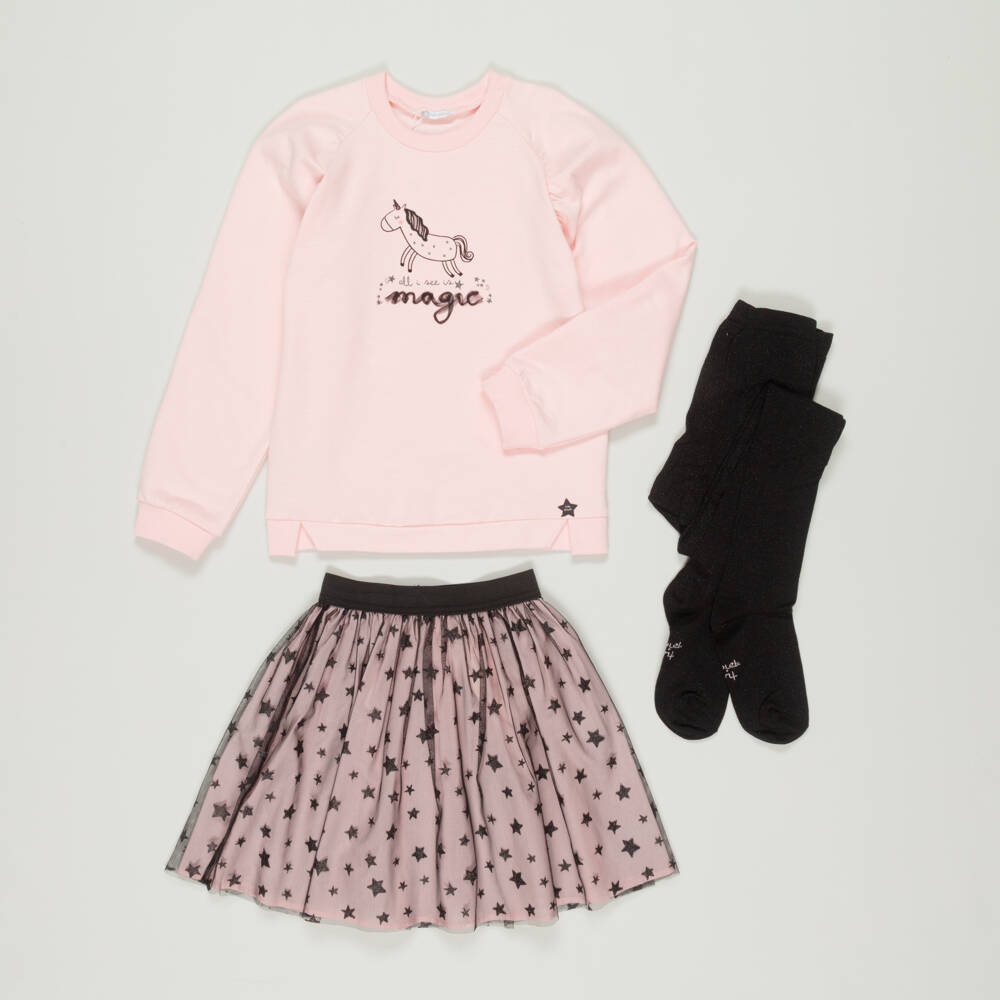 Tutto Piccolo-Preloved Pink Unicorn Skirt Set (12 years) | Childrensalon Outlet