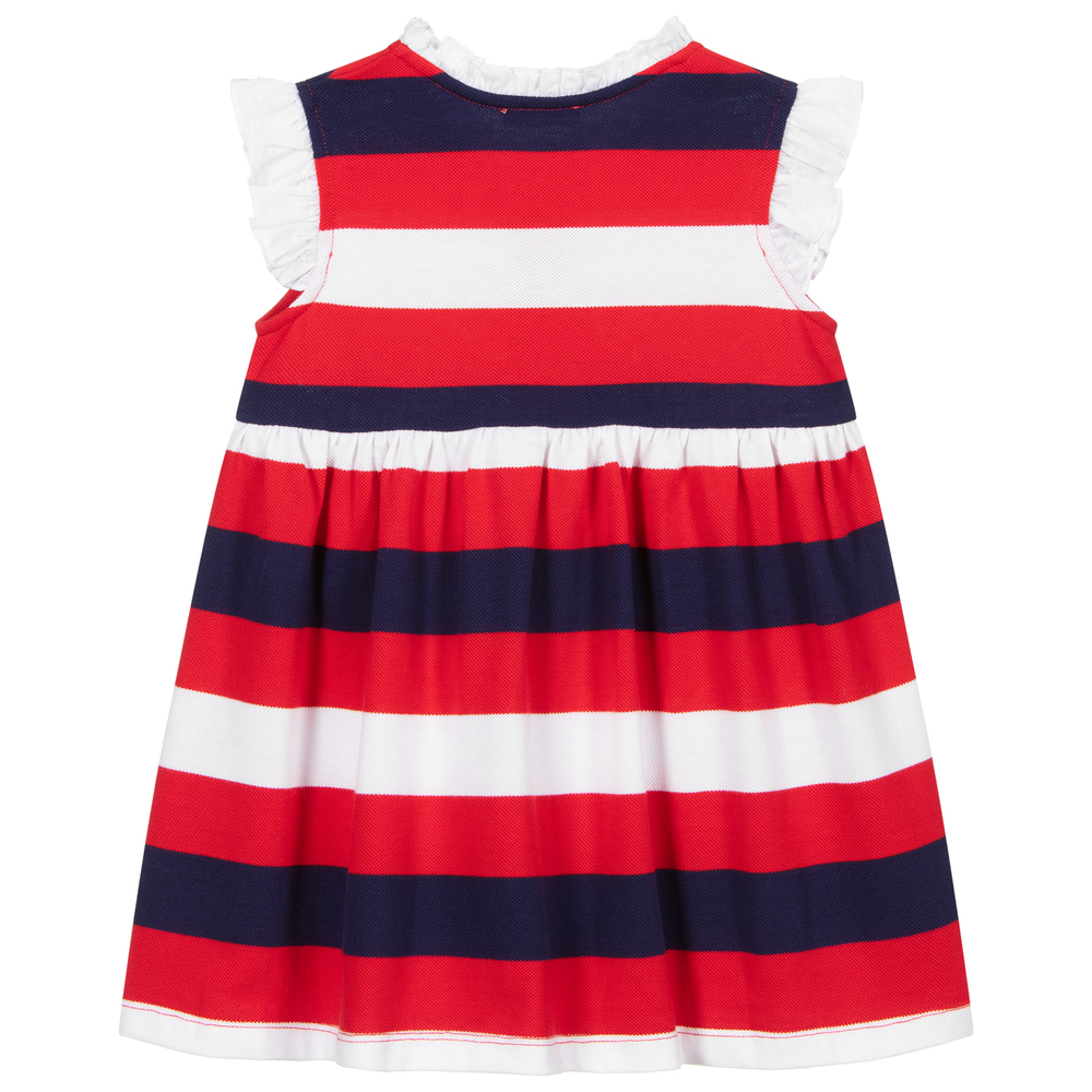 Tutto Piccolo - Red & Blue Stripe Piqué Dress | Childrensalon Outlet