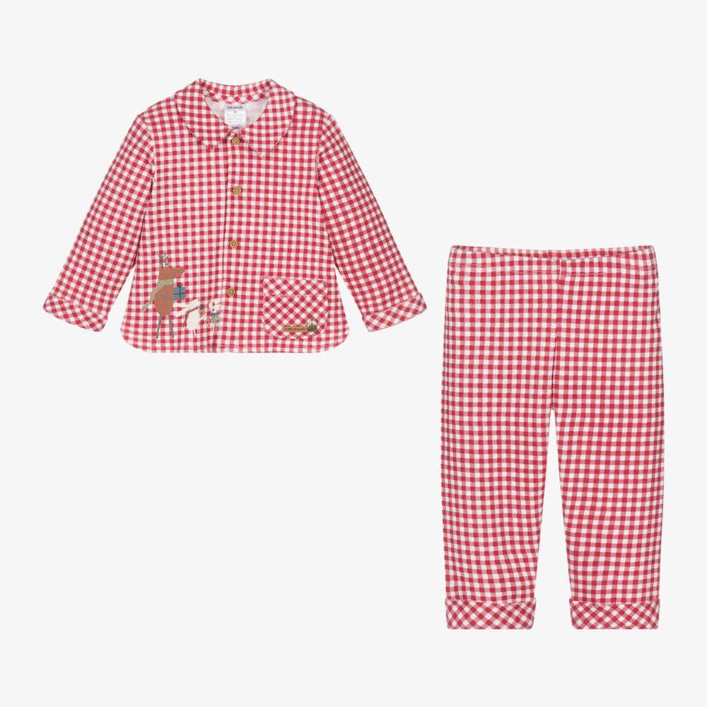 Tutto Piccolo-Red Check Cotton Pyjamas | Childrensalon Outlet