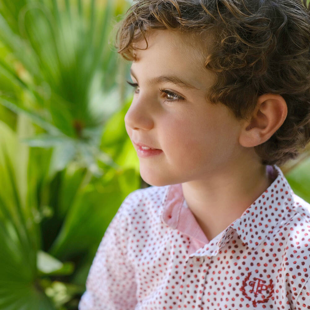 Tutto Piccolo-Красная рубашка и зеленые шорты из хлопка | Childrensalon Outlet