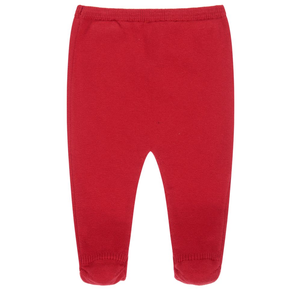 Tutto Piccolo-Red Knit Baby Trousers | Childrensalon Outlet
