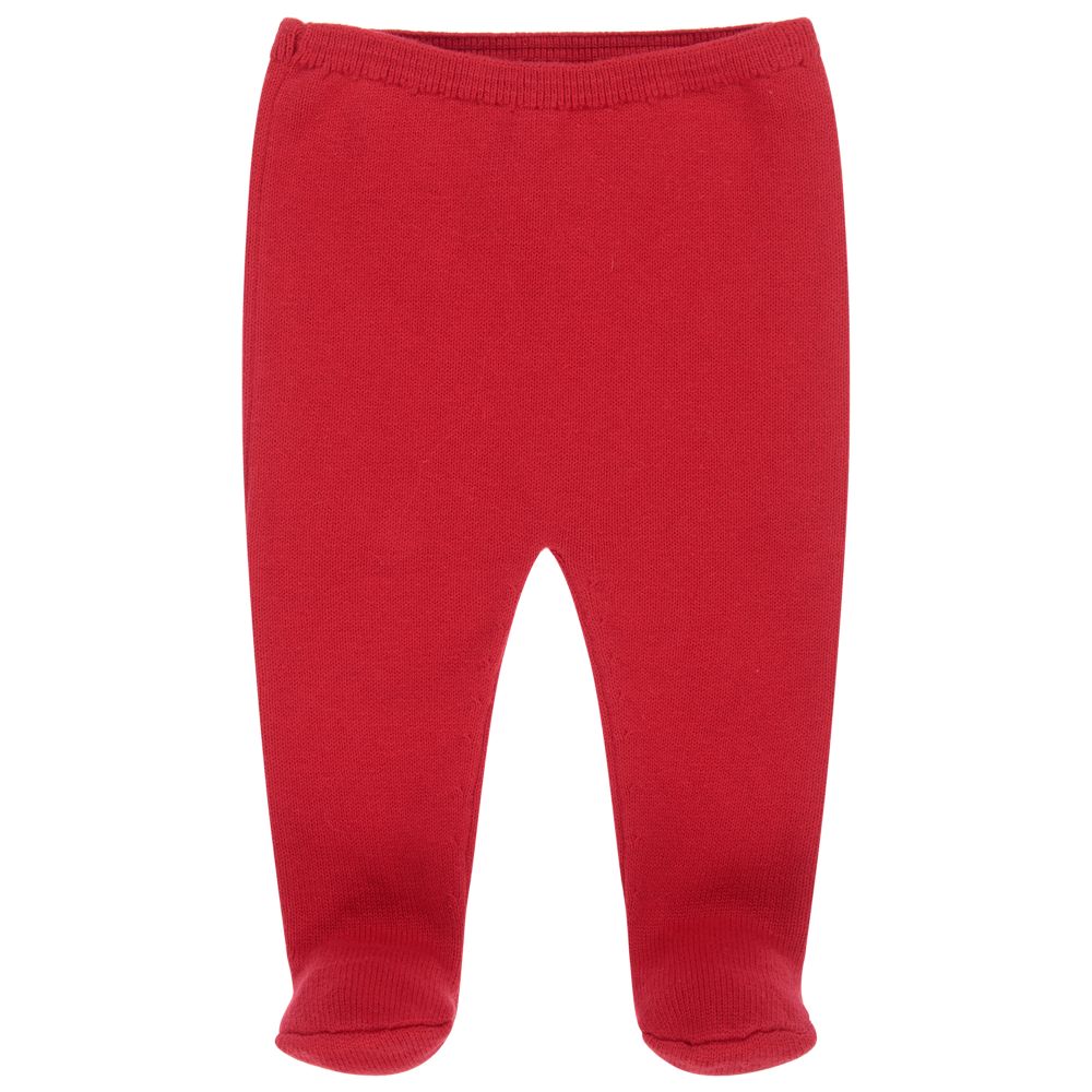 Tutto Piccolo - Red Knit Baby Trousers | Childrensalon Outlet