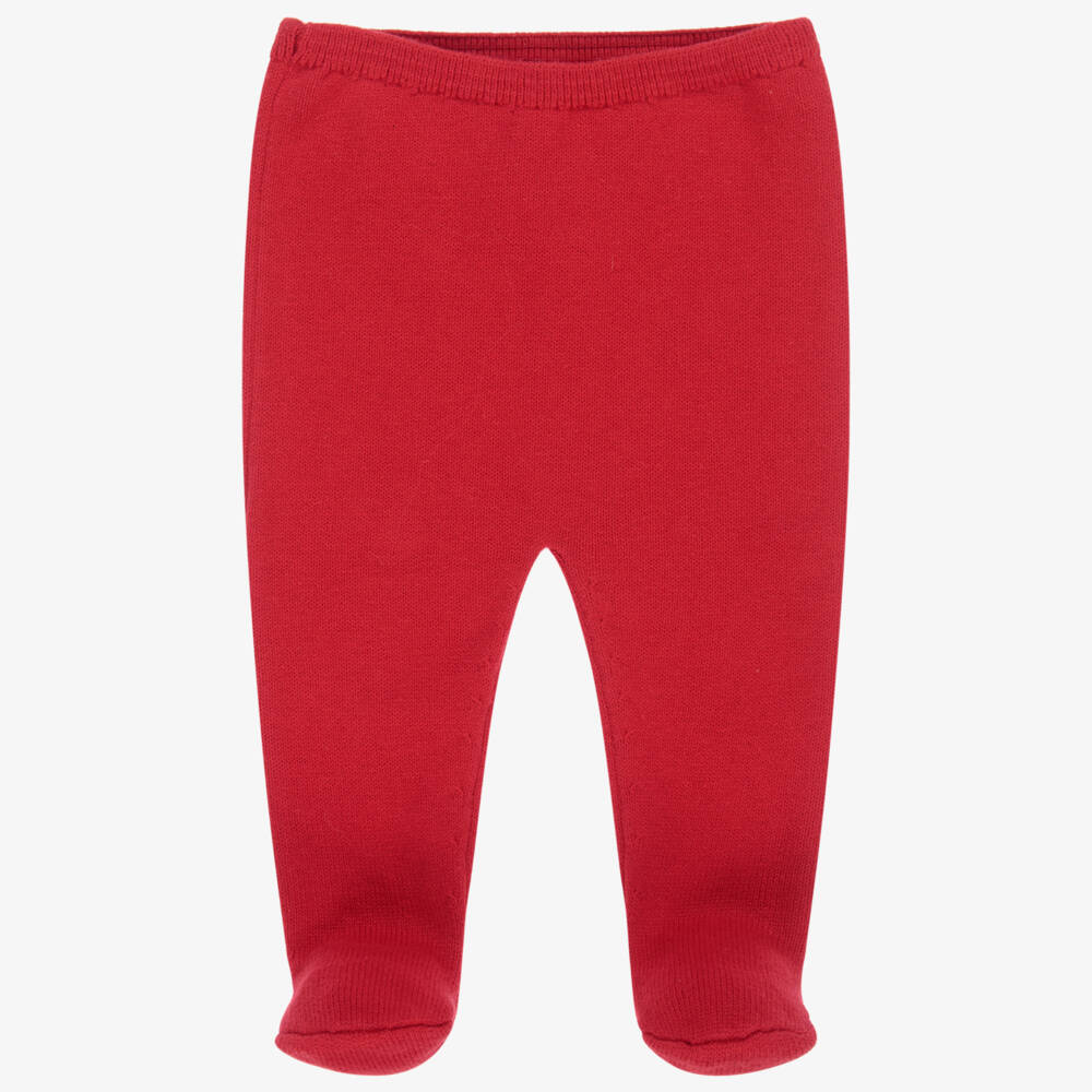 Tutto Piccolo-Red Knit Baby Trousers | Childrensalon Outlet