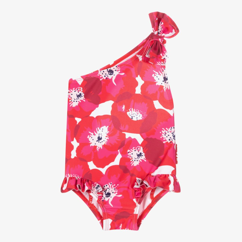 Tutto Piccolo - Geblümter Badeanzug in Rot und Pink | Childrensalon
