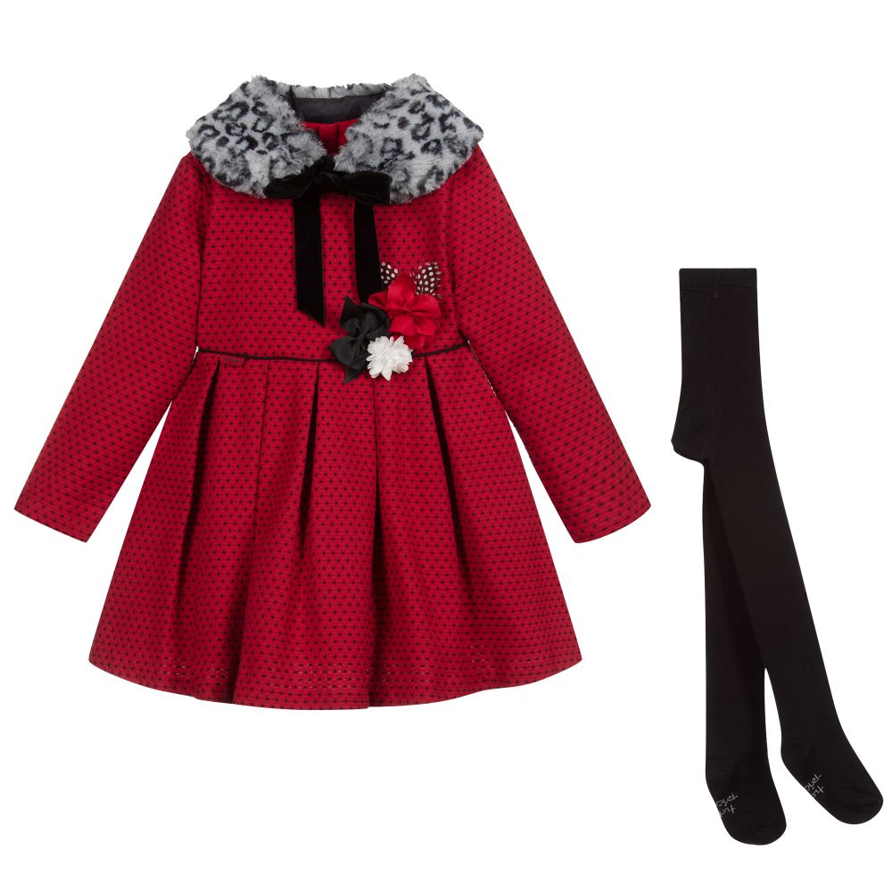 Tutto Piccolo - Ensemble robe rouge à pois et collants | Childrensalon