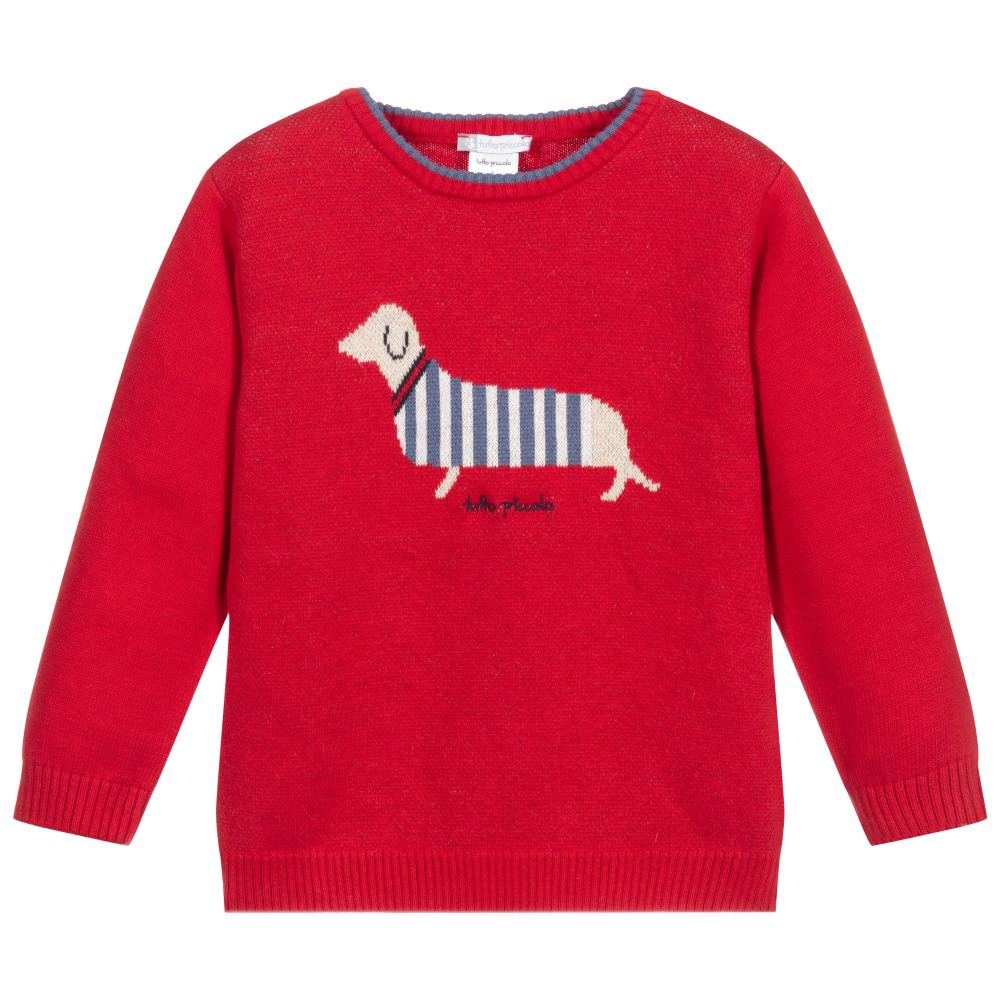Tutto Piccolo - Red Sausage Dog Sweater | Childrensalon