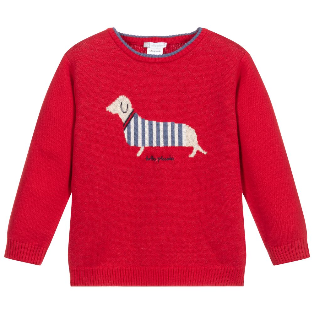 Tutto Piccolo-Red Sausage Dog Sweater | Childrensalon Outlet