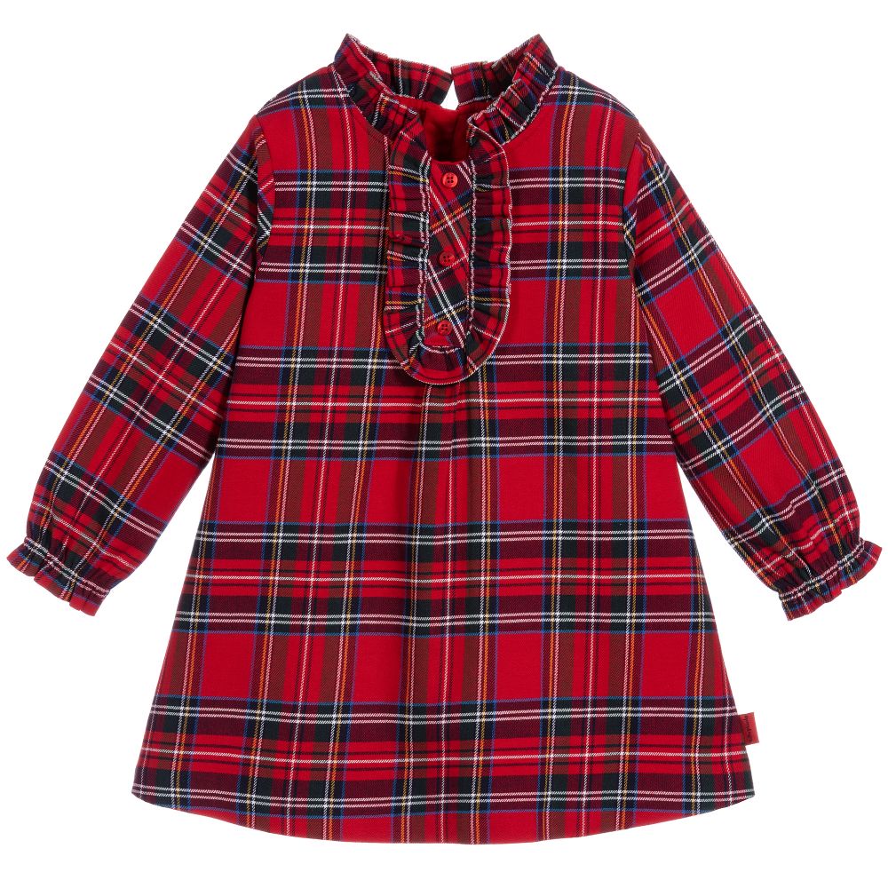 Tutto Piccolo - Ensemble robe rouge à motif écossais | Childrensalon