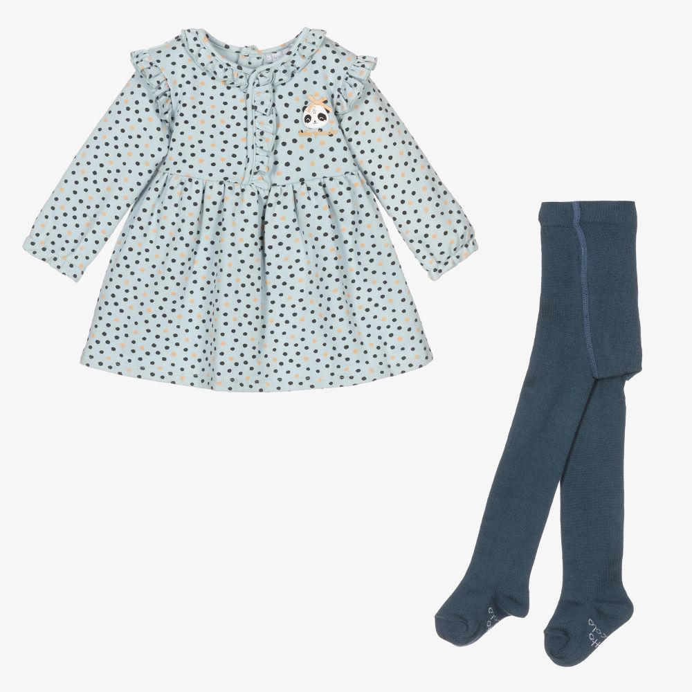 Tutto Piccolo-Sea Green Cotton Dress Set | Childrensalon Outlet