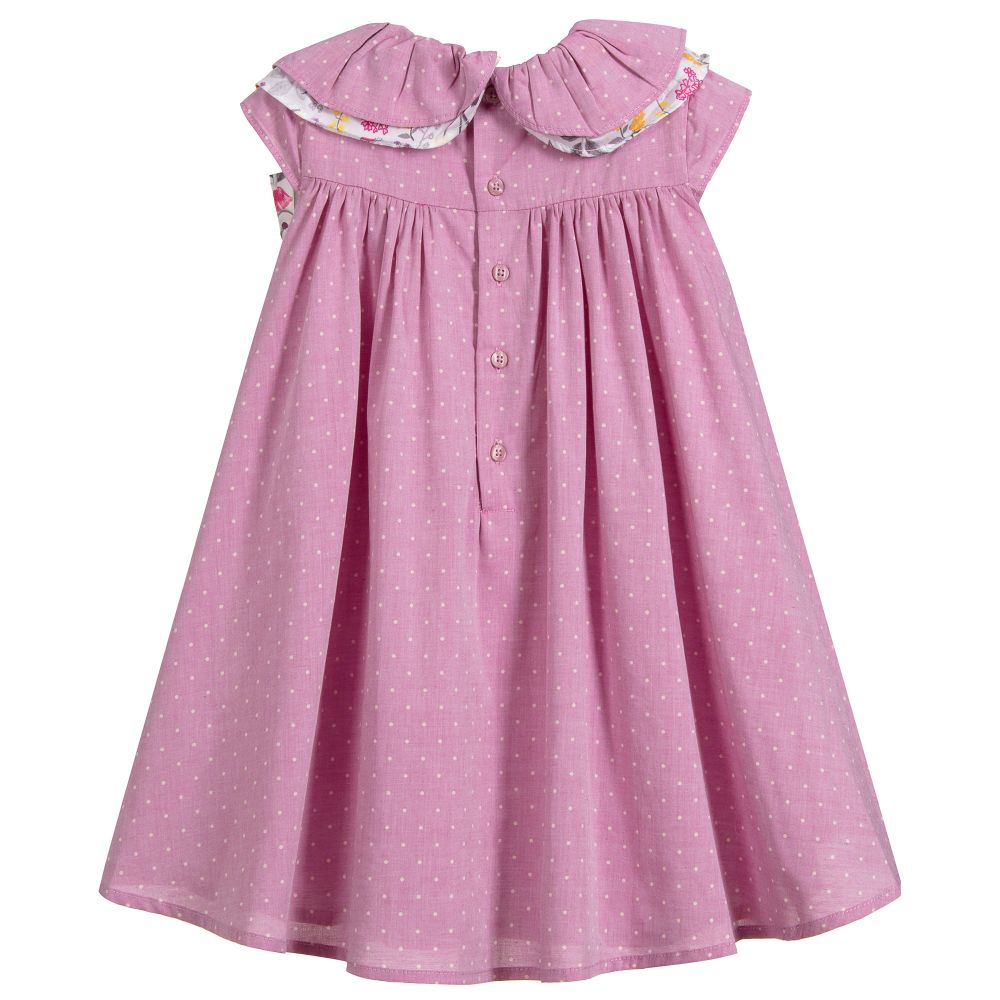 Tutto Piccolo-فستان قطن منقط لون زهري | Childrensalon Outlet