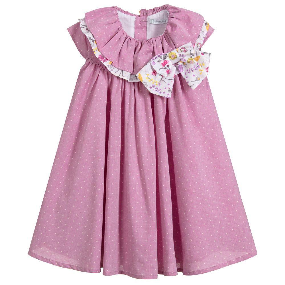 Tutto Piccolo - Spotted Pink Cotton Dress | Childrensalon