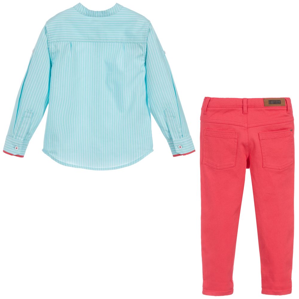 Tutto Piccolo-Teen Blue & Red Trouser Set | Childrensalon Outlet