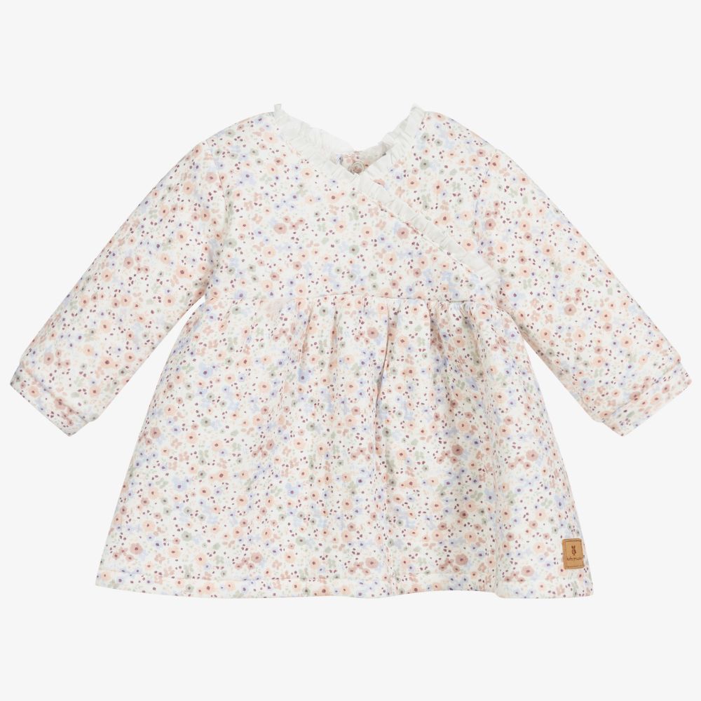 Tutto Piccolo - White & Beige Floral Dress Set | Childrensalon