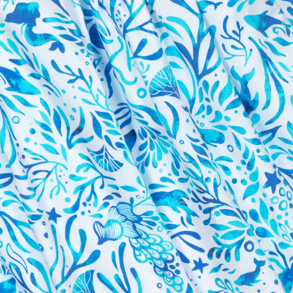 Tutto Piccolo-Бело-голубое хлопковое платье | Childrensalon Outlet