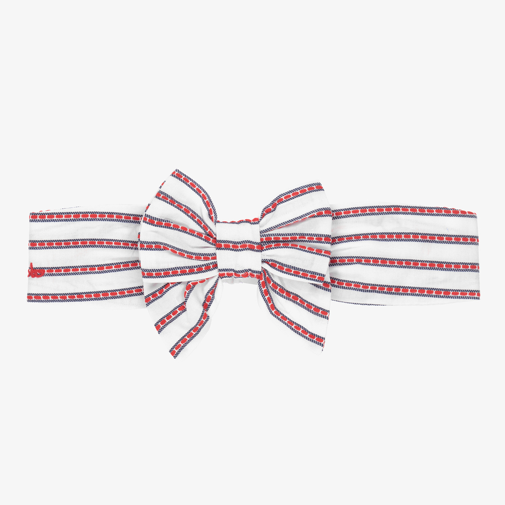 Tutto Piccolo - Бело-красная повязка на голову в полоску | Childrensalon