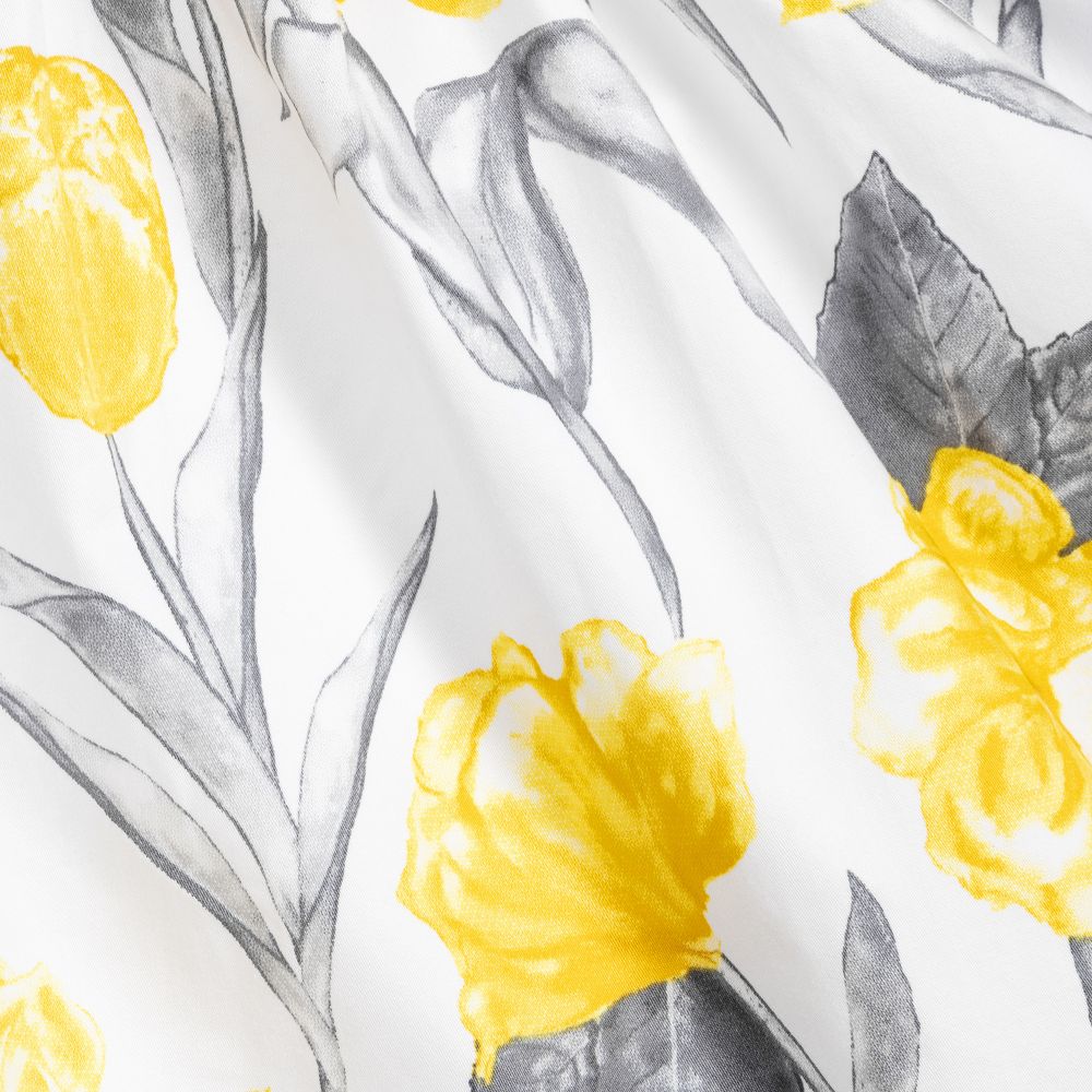 Tutto Piccolo-White & Yellow Cotton Dress | Childrensalon Outlet