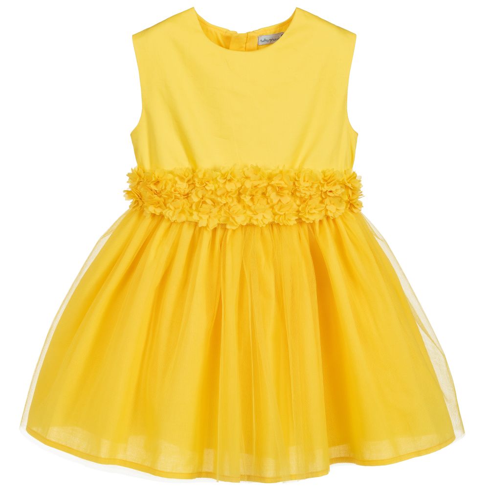 Tutto Piccolo - Yellow Cotton & Tulle Dress | Childrensalon