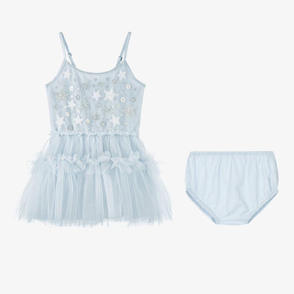 Tutu du Monde-Baby Girls Blue Tulle Star Tutu Dress | Childrensalon Outlet