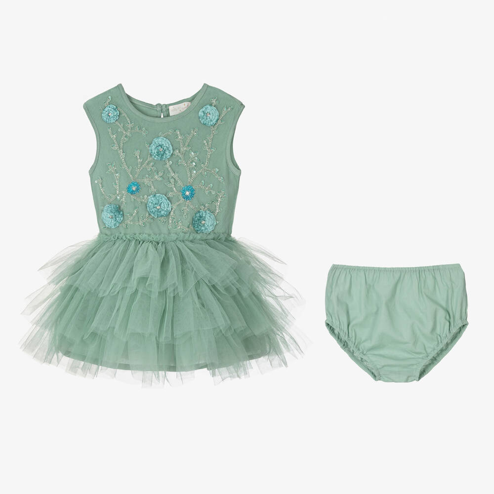 Tutu du Monde-Baby Girls Green Tulle Tutu Dress | Childrensalon Outlet