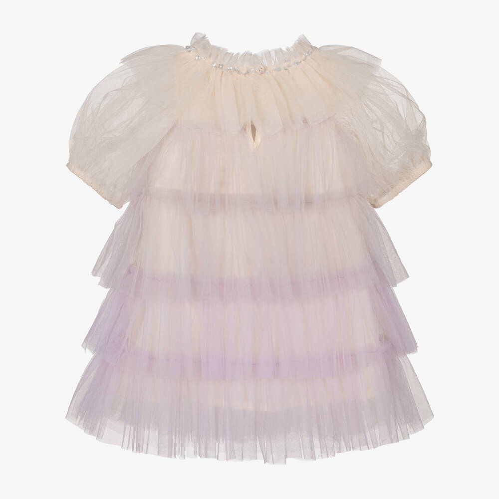 Tutu du Monde-Baby Girls Ivory & Lilac Purple Tulle Dress | Childrensalon Outlet