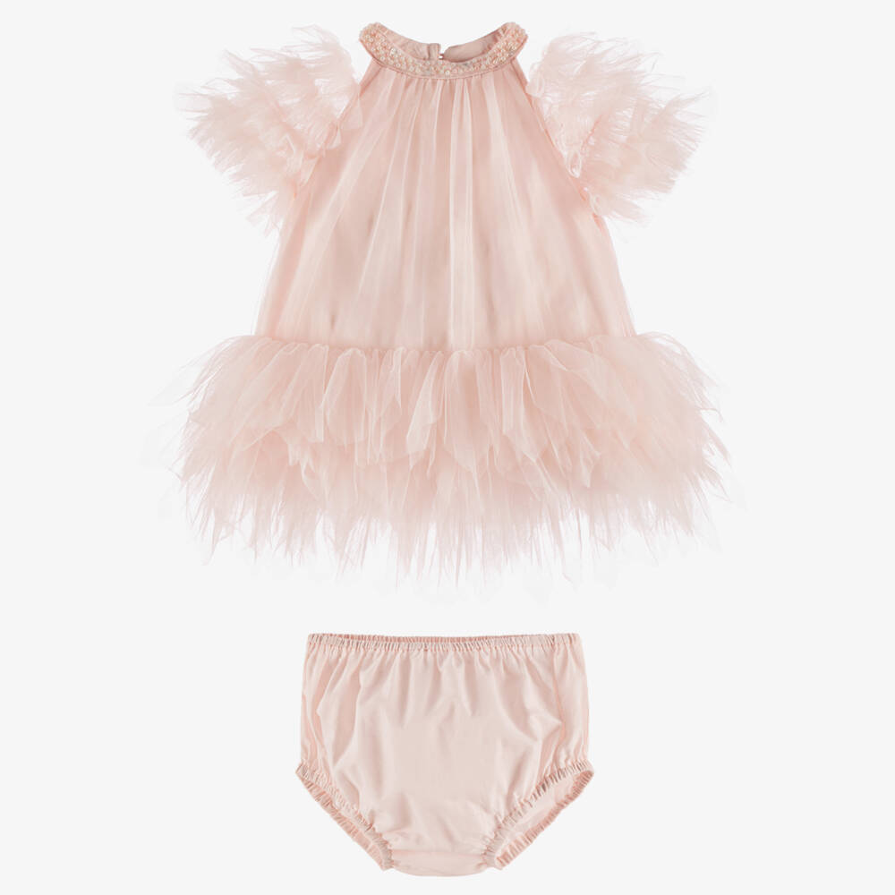 Tutu du Monde-Baby Girls Light Pink Tulle Ruffle Dress | Childrensalon Outlet