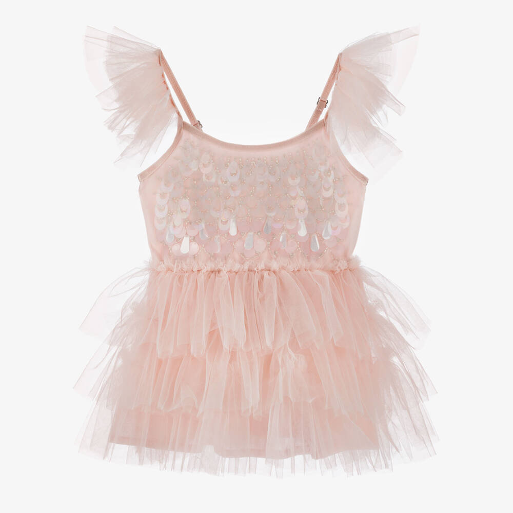 Tutu du Monde-Baby Girls Pale Pink Sequin Embellished Tulle Dress | Childrensalon Outlet