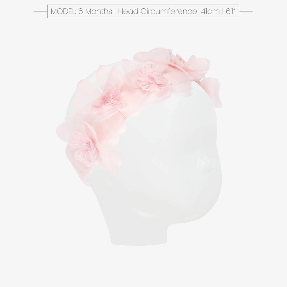 Tutu du Monde-Baby Girls Pink Organza Flower Headband | Childrensalon Outlet