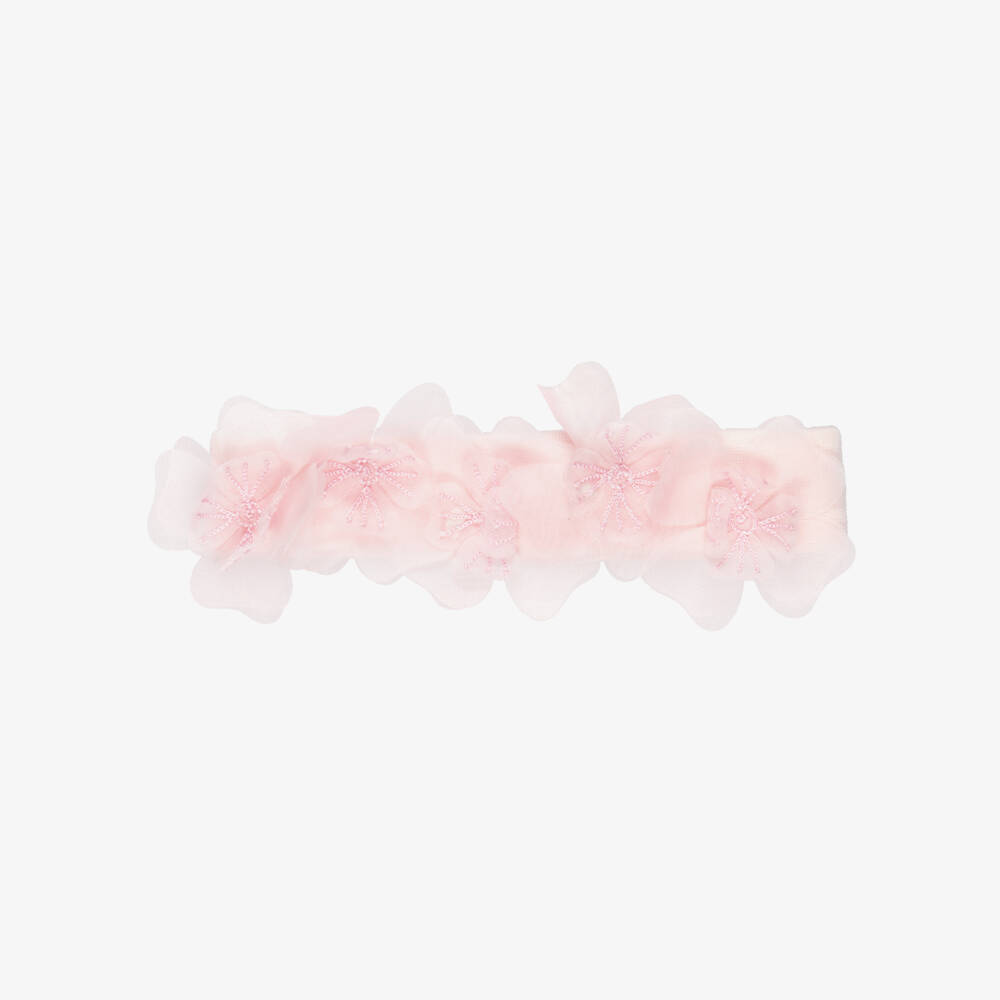 Tutu du Monde-Baby Girls Pink Organza Flower Headband | Childrensalon Outlet