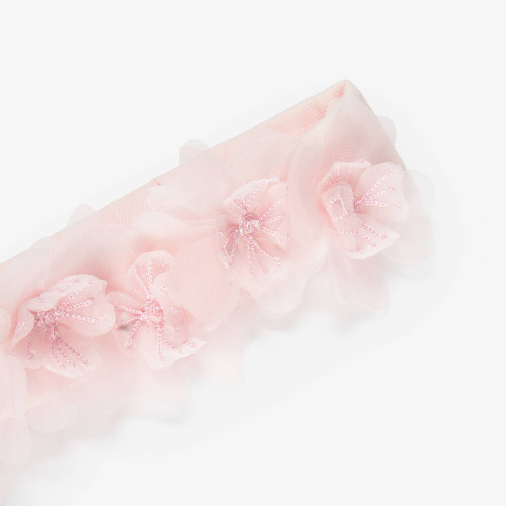 Tutu du Monde-Baby Girls Pink Organza Flower Headband | Childrensalon Outlet