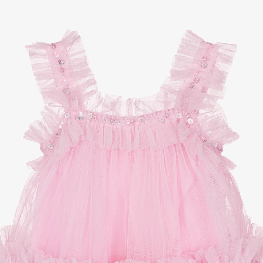 Tutu du Monde-Baby Girls Pink Sleeveless Tulle Dress | Childrensalon Outlet