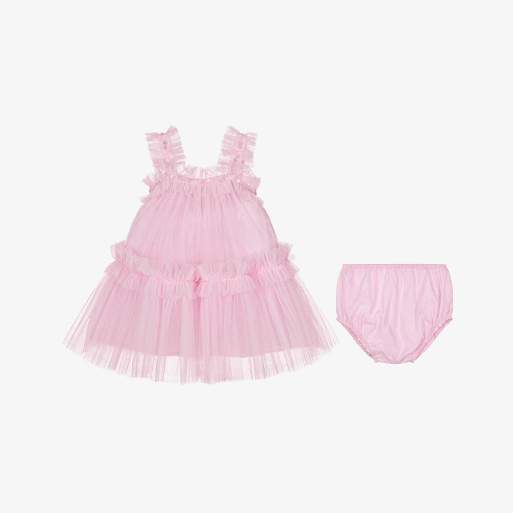 Tutu du Monde-Baby Girls Pink Sleeveless Tulle Dress | Childrensalon Outlet