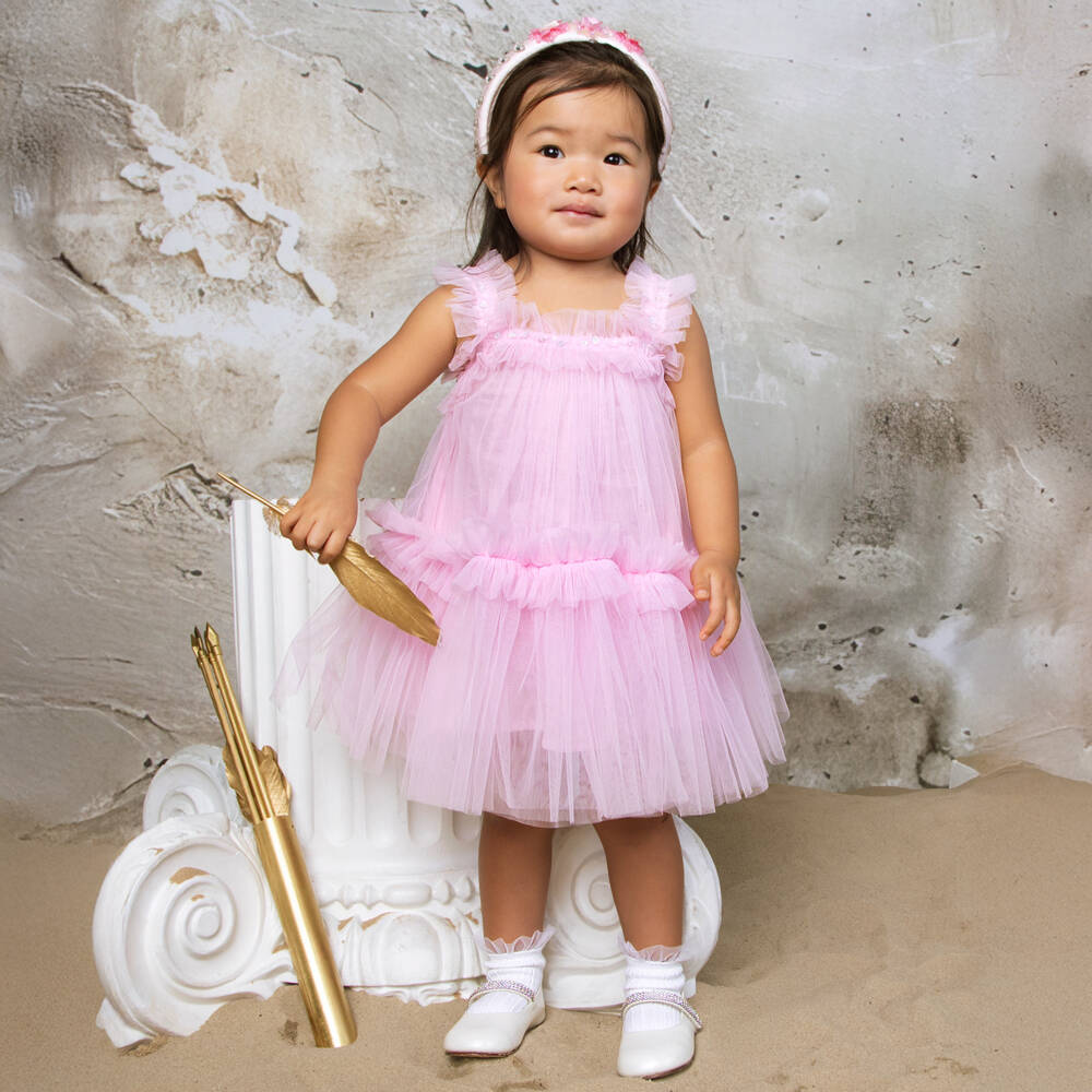 Tutu du Monde-Baby Girls Pink Sleeveless Tulle Dress | Childrensalon Outlet