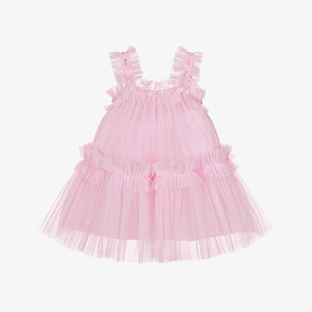 Tutu du Monde-Baby Girls Pink Sleeveless Tulle Dress | Childrensalon Outlet