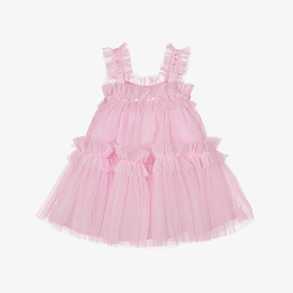 Tutu du Monde-Baby Girls Pink Sleeveless Tulle Dress | Childrensalon Outlet