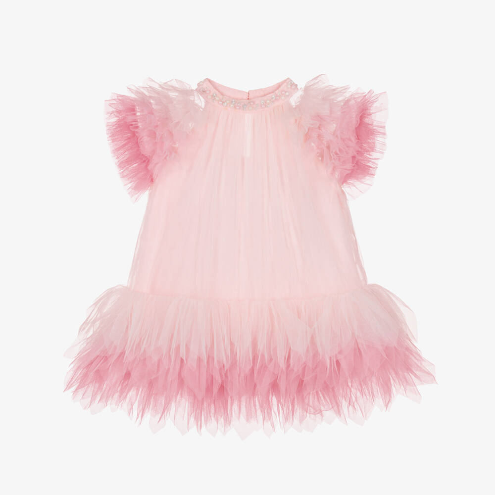 Tutu du Monde-Baby Girls Three-Tone Pink Tulle Dress | Childrensalon Outlet