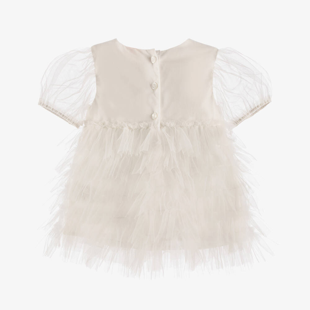Tutu du Monde-Baby Girls White Tulle Dress | Childrensalon Outlet