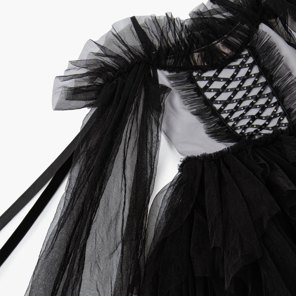 Tutu du Monde-Black And White Tulle Corset Style Ls Dress | Childrensalon Outlet