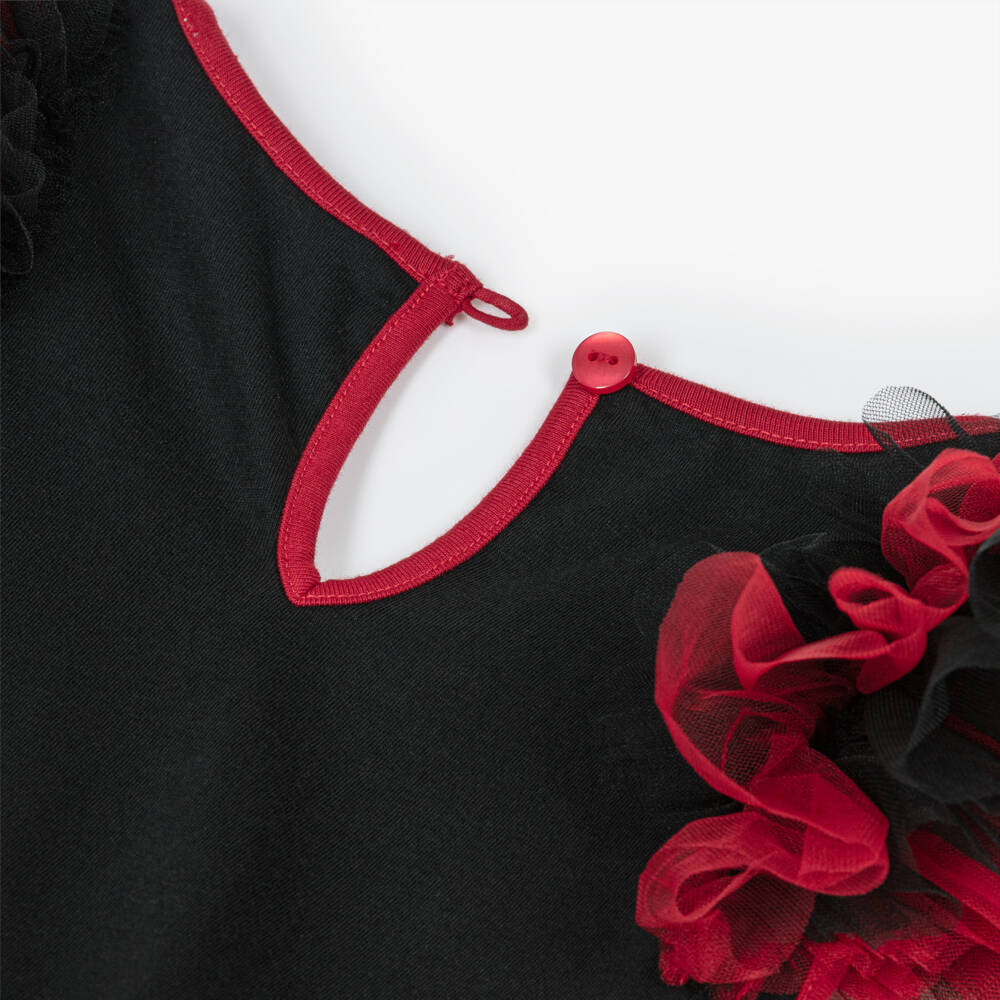 Tutu du Monde-Black & Red Zombies Sequin Cheerleader Tulle Dress | Childrensalon Outlet