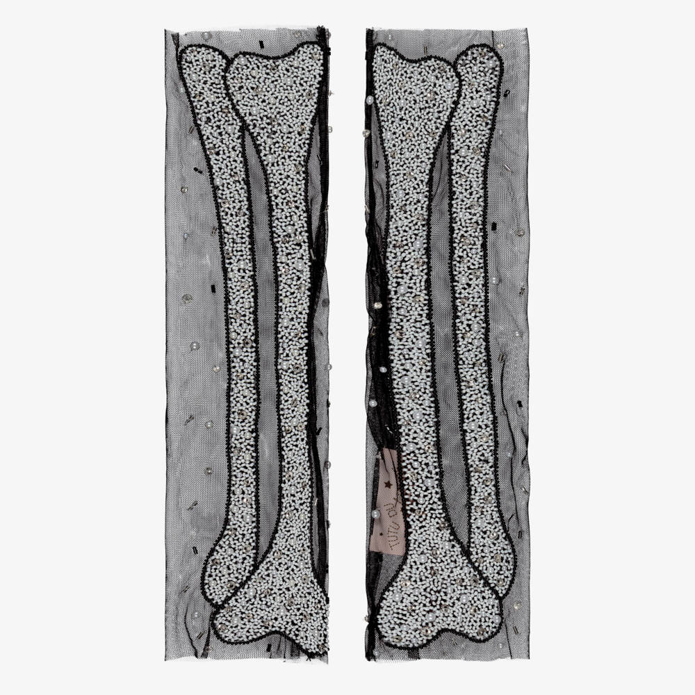 Tutu du Monde-Black & White Sequin Bone Leg Warmers | Childrensalon Outlet