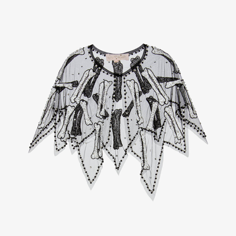 Tutu du Monde-Black & White Skeleton Bone Cape | Childrensalon Outlet